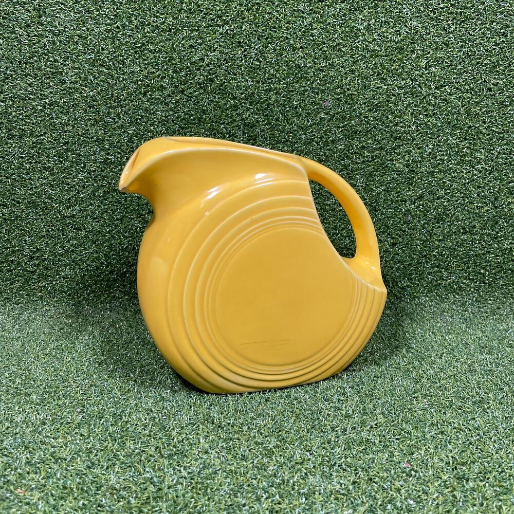 Vintage Original Fiesta Yellow Large 6” Disk Pitcher Fiestaware